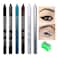 6Pcs White Silver Black Brown Shimmer Glitter Gel Eyeliner Eye Pencil Pen Set,Shimmer Glitter Eye Liner Shadow Pencils colorful Kit delineadores de colores para ojos,delineador punta plumon negro