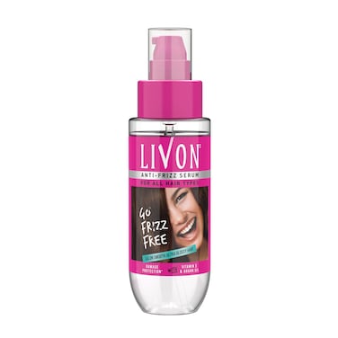 Livon Hair Serum for Men &amp; Women   Frizz-free, stronger and shinier hair   Sulphate &amp; Paraben free  For All Hair Types   Lightweight &amp; Non Greasy   Enriched with Argan Oil &amp; Vitamin E   3.3 Fl.Oz