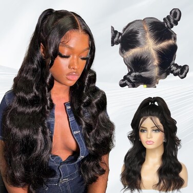 Body Wave Real Full Lace Wigs Human Hair HD Transparent Lace Pre Plucked 180% Destiny, 12A Short Full Lace Wig Wavy Part Anyway Virgin Hair Soft And Durable Full Scalp lace Wig 8 Inches