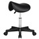 Yaheetech Saddle Stool Rolling Saddle Chair with Wheels Swivel Adjustable Stools for Hair Stylist/Lash Tech PU Leather Tattoo Massage Chair, Black