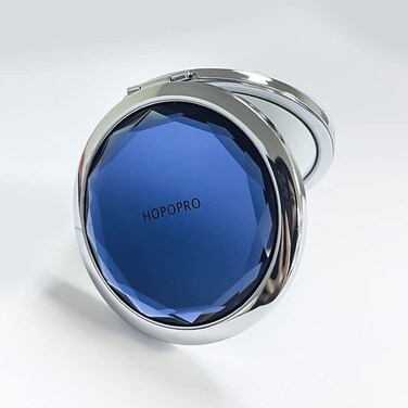 HOPOPRO Compact Mirror Travel Makeup Mirror Sapphire Gradient Mirror Folding Mini Pocket Mirror Portable Hand Mirror Double-Sided Easy to Carry for Handbag Purse Pocket