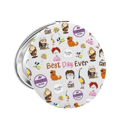 FAADBUK Up Movie Inspired Pocket Mirror Up Lover Gift Carl &amp; Ellie Fan Gift Up Merch for Her (U-P Mirror)