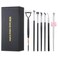 7Pcs Fan-Shaped Eyelash Brush Eyebrow Comb Tools Set, Mascara Separator Applicator Angled Eyeliner Brush Folding Double-Head Brow Brushes For Eye Lashes Eyebrows Makeup Natural