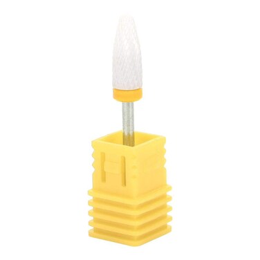 Ceramic Nail Drill Bit Corn-Head-Shape Professional Grinding Head for Nail Polishing(Yellow)
