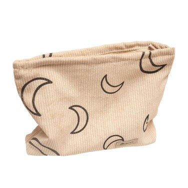 Corduroy Makeup Bag Aesthetic Gifts, Moon Makeup Bag, Cute Makeup Bags for Teen Girls, Boho Makeup Bag Preppy, Large Make Up Bag Pouch, Corduroy Cosmetic Bag Travel Toiletry Bag (Beige)