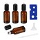 20ML Roller Bottles for Essential Oil, 4 Pack Empty Amber Glass Roller Bottles for Perfume Oil, Roll on Bottles with Stainless Steel Roller Balls, Opener, Funnel and Dropper
