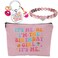 QualityLife Tay Birthday Set With Makeup Bag,Keychain,Bracelet Singer Merch Cosmetic Bag for Music Lovers,Womens Birthday Gifts
