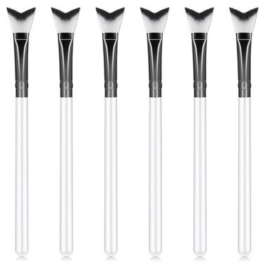 6 Pcs Curved Fluffy Lash Cleaning Brushes Lash Shampoo Brushes Eyelash Extension Cleansing Brush Soft Makeup Removal Lash Brush Cleaner for Home Salon Facial Cleansing Brush