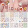 Cute Nail Stickers for Kids Cartoon Nail Art Stickers for Nail Art Decoration DIY Cute Fruit Flower Animal Nail Art Stickers 3D Adhesive Kawaii Nail Charms Nail Decals for Women Girls 18Sheets