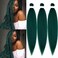 Emerald Green Braiding Hair Pre Stretched Kanekalo Easy Braid Prestretched Braiding Hair Dark Green Colored Hair Extensions for Braiding Crochet Hair Box Braids 26 inch 3 pack