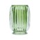 DASITON Makeup Brush holder Organizer,Crystal Cosmetic Makeup Brush Glass Brushes Storage Holder, Vintage Make Up Brush Cup striped vase(Green)