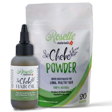 Roselle Naturals Chebe Oil for Hair Growth 2 Fl Oz Chebe Powder 20g Imported from Chad, Africa Chebe Powder Hair Oils for Stronger Longer Thicker Hair