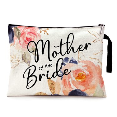Mother of the Bride Funny Cosmetic Bag, for Travel Toiletry Zipper Storage Pouch Makeup Bag, Mother of the Bride Gifts for Wedding Party, Wedding Party Cosmetic Bag, Wedding Party Gifts for mom