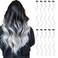 Colored Hair Extensions Clip in for Kids Girls Women, 16inch Curly, 10pieces White