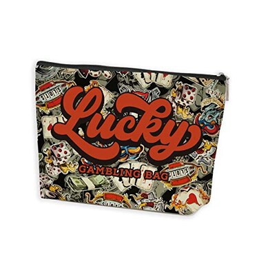 Azteoiz Gambling Gifts Poker Gifts Birthday Christmas Gift for Gambler Casino Lover Friends Sister Gamble Bag Slots Gifts Novelty Purses for Women Travel Cosmetic Pouch Makeup Bag