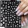 Snowflake Nail Art Stickers Decals, 8Pcs Christmas Nail Art Stickers,Self Adhesive Snowflake Design Nail Art Decals For DIY Or Nail Salons,Nail Art Supplies For Women And Girls(Glitter Snowflake 8Pcs)
