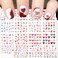 36 Sheets Valentine's Day Nail Stickers Heart Nail Art Stickers Decal Romantic Rose Love Sexy Lips Lipstick Nail Foil Water Transfer Decals Tattoo Stickers DIY Nail Decoration for Women Girls