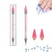 1 PCS Nail Art Rhinestone Picker Dotting Pen ,Double Ended Wax Pencil Pen Dotting Tools with 2 Extra Wax Tips, Acrylic Manicure Decoration Tool for Rhinestone Gems Crystals Studs Picker (Pink