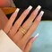 Long Press on Nails Square French Fake Nails Full Cover Nude Acrylic False Nails for Women and Girls 24PCS (French White)