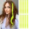 FESHFEN Colored Clip in Hair Extensions - 10 PCS Yellow Neon Highlighted Hair Piece Straight Synthetic Clip in Hairpieces for Women 22 inch