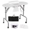 Portable Manicure Table Nail Desk with Charging Station &amp; Dust Collector, Foldable Nail Tech Table for Technician Spa Salon Workstation with Wrist Pad 4 Lockable Wheels, 36-inch, White