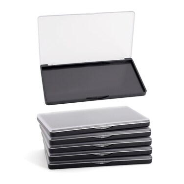 Magnetic Makeup Palette with Frosted Clear Top, 5 Pack Empty Eyeshadow Palettes depots Travel Storage Box for DIY Cosmetics Bronzer Highlights Powder (Small Palette - 5.5" x 3.1")