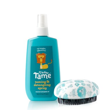 T is for Tame Kids Hair Detangling Spray &amp; Detangler Brush - Ideal Toddler Hairbrush, Smoothing Spray for Frizz Control, Flyaway - Detangling Brush for Curly, Thick, Fine Hair