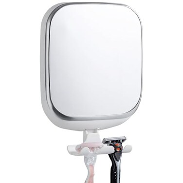 TAILI Shower Mirror Fogless for Shaving, Anti Fog Shaving Mirror with Razor Holder NO-Drilling,Removable,Shatterproof &amp; Waterproof,Wall Mounted Bathroom Accessories with Powerful Suction(White)
