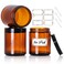 3 Pack 8 oz Amber Glass Jars with lids, Cosmetic Jars with Inner Liners and Black Lids, Lotion Jars, Candle Making Jars for Lotions, Scrubs and Cosmetic, Lables and Spatulas Include