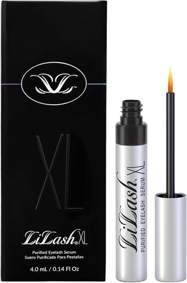 LiLash Purified Eyelash Physician-Formulated Serum XL for Fuller &amp; Longer Looking Eyelashes Natural Eyelash Enhancer Safe for Sensitive Eyes &amp; Contact Lens Wearers 6-Month Supply (4mL)