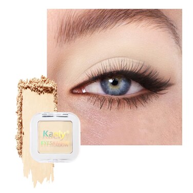 Kaely Pressed Single Eyeshadow Makeup, French Vanilla Matte Highly Pigmented Monochrome Eye Shadow Palette, Waterproof Neutral Powde Mini Eyeshadow, sombras para ojos, Lightweight Blendable, 17