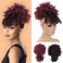 Drawstring Ponytail with Bangs Afro Puff Ponytail Extension for Black Women Short Red Curly Drawstring Ponytail with Bangs Clip in Wrap Updo Hairpieces Ponytail Extension (Tbug)