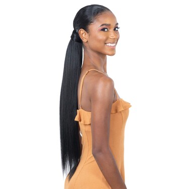 Organique Mastermix Synthetic Pony Pro Wrap Around Ponytail - YAKY STRAIGHT 24" (1B Off Black)