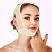 Chin Strap for Sleeping, Reusable V Line Lifting Mask Double Chin Reducer Chin Strap for Double Chin for Women Face Lift Tape for Tightening Skin Preventing Sagging (Beige)
