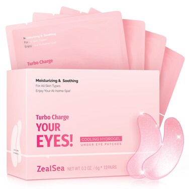 ZealSea 12 Pairs Under Eye Masks for Dark Circles and Puffy Eyes - Hydrating Eye Patches, Gel Eye Patches Eye Bags Treatment for Women - Cling to Eye Moisturizing Lighten Fine Lines