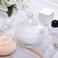 Tioncy 3 Pcs Extra Large Body Powder Puff and Container 5.43'' Powder Puff Crystal Container with 5.12'' Velour Powder Puff Body Puff Jar Dish Glass Box for Women Makeup Tool(Clear)