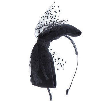 Holiday Velvet Bow with Black Lace for Women-Black
