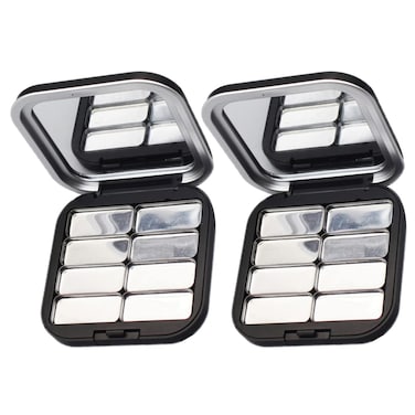 Beaupretty 2pcs Empty Lipstick Palette DIY Lipstick Lip Balm Blusher Containers Refillable Makeup Eyeshadow Storage Case Box with Mirror
