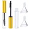 Pengxiaomei 2Pcs 10ml Empty Mascara Tube with Eyelash Wand,Golden Eyelash Cream Container Bottle with Funnels Transfer Pipettes for Applying Castor Oil and DIY Cosmetics Stocking Stuffers for Women