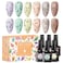 MEET ACROSS Jelly Eggshell Gel Nail Polish Set 6 Colors Pink Green Purple Crackle Gel Polish Summer Macaron Collection Nail Polish UV LED Soak Off Nail Art at Home (Jelly Eggshell)