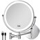 Wall Mounted Lighted Makeup Mirror: 8.5 Inch Double Sided Makeup Mirror with 1X/15X Magnification for Vanity, Bathroom, and Shaving - Chrome