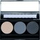 Off White, Matte Medium Grey Blue, and Glitter Black Deep Navy Blue Vegan Eyeshadow Trio Palette; Talc, Paraben &amp; Cruelty Free