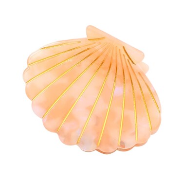 Fantasy Sea Shell Hair Clip,Acetate Hair Clip,Small Claw Clip for Women,Orange, 1 Count (Pack of 1)