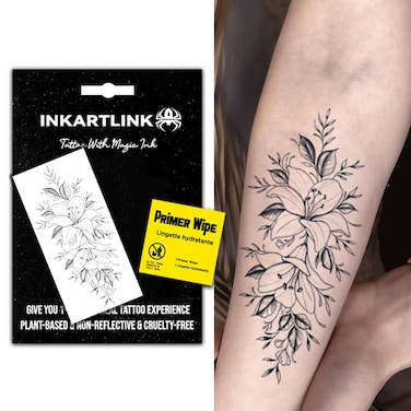 Semi Permanent Tattoo, 15-day temporary tattoo, flower tattoo for women, waterproof and anti-reflective, exquisite packaging, unique design (Flowers 7)