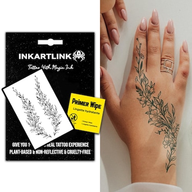 Semi Permanent Tattoo, realistic flower tattoo, niche, lasts 7-15 days, suitable for boys and girls, waterproof and non-reflective, exquisite packaging, unique design (Flower vine)
