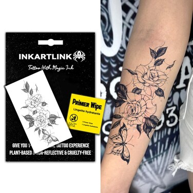 Semi Permanent Tattoo, 15-day temporary tattoo, flower tattoo for women, waterproof and anti-reflective, exquisite packaging, unique design (Flowers 6)
