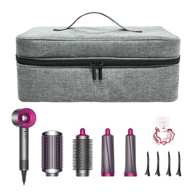 Hair Tools Travel Bag, Travel Carrying Case for Hair Dryer, Hair Dryer Travel Bag, with Hook, Hair Dryer Storage Bag for Shark and Dyson Hair Dryers, Straighteners, Curlers and Accessories