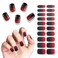 Semi Cured Gel Nail Strips Long Lasting Easy Application &amp; Removal Salon-Quality Red And Black Gradient Nail Gel Stickers Includes Prep Pads, Nail File &amp; Wood Stick UV Lamp Required