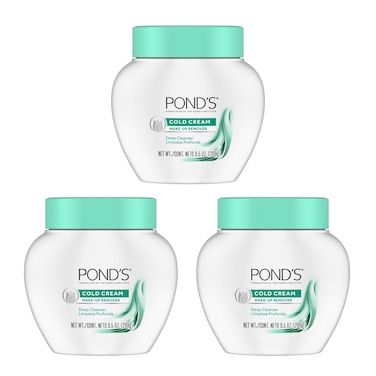 POND'S Cold Face Cream, Skin Care Facial Cleanser for All Skin Types, Deep Moisturizing Face Wash &amp; Makeup Remover, 9.5 oz, 3 Pack