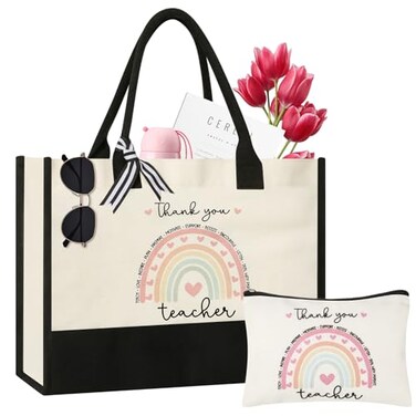AYGE Teacher Gifts for Women - Teacher Appreciation Gifts - Funny Teacher Gift Ideas - Teacher Birthday Gifts - Cool Gifts for Teachers Women Tote Bag &amp; Makeup Bag for Women Teacher
